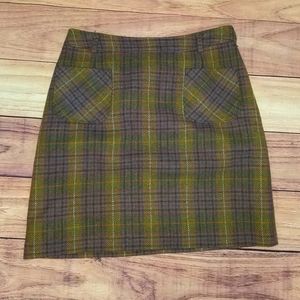 Liz Claiborne Liz Sport 100% Wool Plaid Mini Skirt Size 10